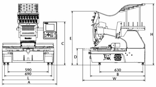 Elite Pro Embroidery Machine Dimensions